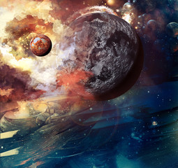 Obraz na płótnie Canvas Planet in space - universe background