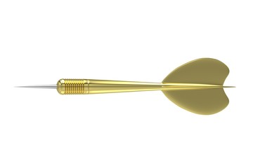 gold dart isolated on white. 3d rendering.