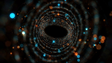 Obraz premium twirl particle background with depth of field and glow elements 
