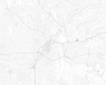 Mappa di Los Angeles, vista satellitare, strade e vie, Usa