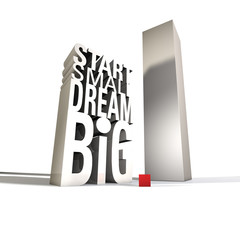 Start Small Dream Big - Typo - Würfel Turm