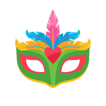 Colorful carnival mask vector illustration.