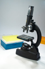 The microscope on a white background.