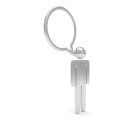 3d man with talk bubbles isolated over a white background. 3d rendering.