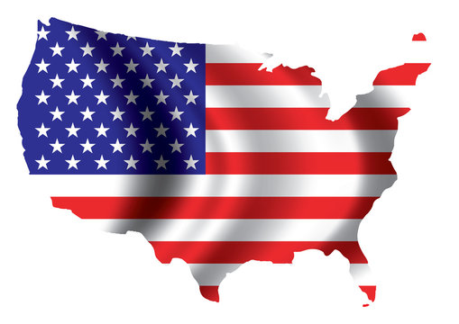 Vector image of american flag map