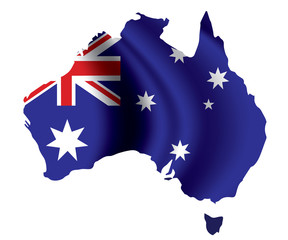 Obraz na płótnie Canvas Vector image of Australia Flag Map