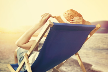 summer time and woman on chair 