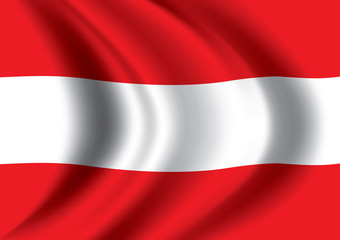 Vector Austria flag blowing in the wind