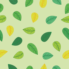 Green leaves Background Seamless pattern