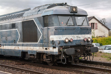 Locomotive à vapeur, monument historique, Baie de Somme, Picardie, France