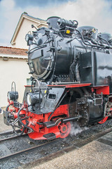 Obraz premium Locomotive à vapeur, monument historique, Baie de Somme, Picardie, France