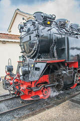 Fototapeta na wymiar Locomotive à vapeur, monument historique, Baie de Somme, Picardie, France