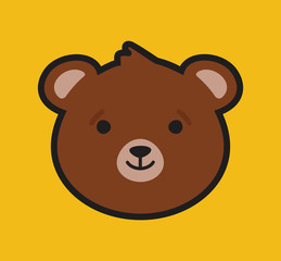 Bear cartoon head vector icon