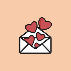 Love letter vector icon