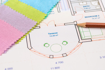 textile palette and architecture plan