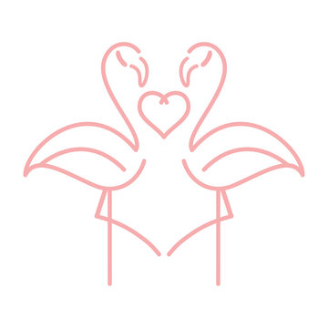 flamingos in love icon