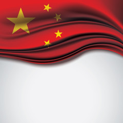 Vector china flag on gray background.