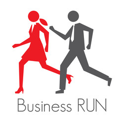 Business run vector sign