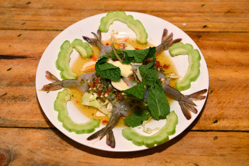Fresh Raw Prawn In Spicy Fish Sauce