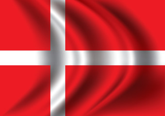 Fototapeta premium Vector Denmark flag blowing in the wind
