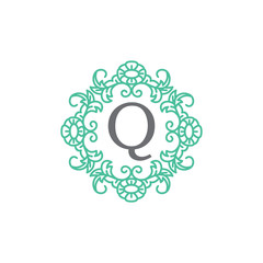 Ornamental Letter Q Logo