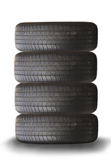Fototapeta na wymiar Car tyre isolated on pure white background 