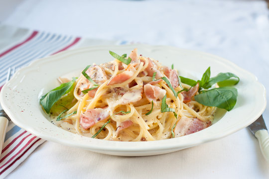 Dinner. Pasta carbonara