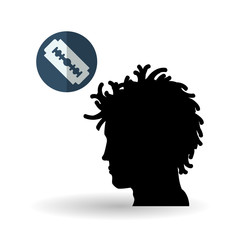 Hair salon design. Hairdressing icon. , vector silhouette style