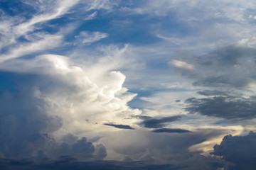 colorful dramatic sky with cloud at sunset