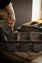 fresh bread in the kitchen of the bakery