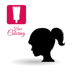 Hair salon design. Hairdressing icon. , vector silhouette style
