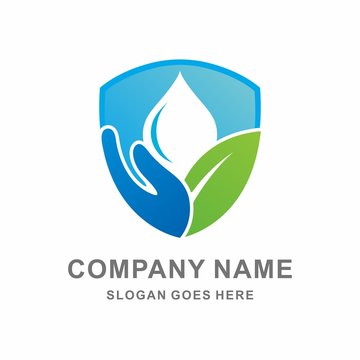 Fresh Natural Eco Water Vector Logo Template