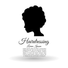 Hair salon design. Hairdressing icon. , vector silhouette style