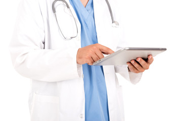 Doctor with tablet