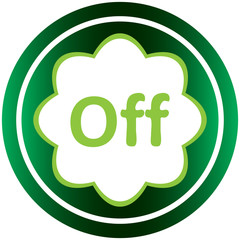 Green icon inscription off
