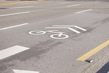 Obraz premium Bicycle road sign