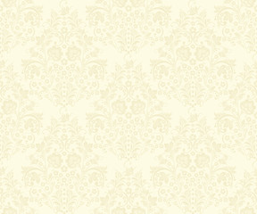 Vector damask seamless pattern beige background. Elegant luxury texture for wallpapers, backgrounds and page fill