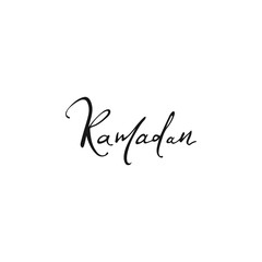 Hand calligraphy on a white background Ramadan Kareem.