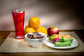 Cold drinks, dates, sweet kuih common iftar break fast food among Muslim during Ramadan