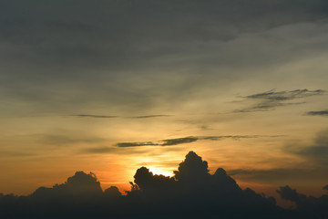 Background sunset on the sea