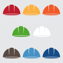 Set of abstract icon vector design template of worker helmet