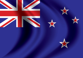 Vector New Zealand flag blowing in the wind