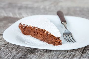 Sweet chocolate cake slice
