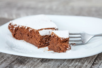 Sweet chocolate cake slice
