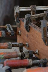 Clamps at a boatyard