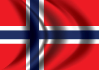 Fototapeta premium Vector Norway flag blowing in the wind
