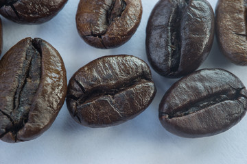 Fresh coffee beans, selective focus