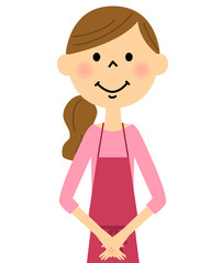 エプロンの女性