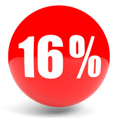 Discount 16 percent off. 3D illustration.
