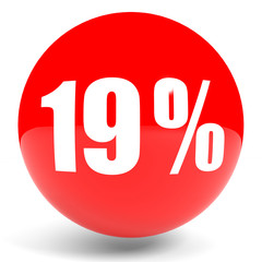 Discount 19 percent off. 3D illustration.